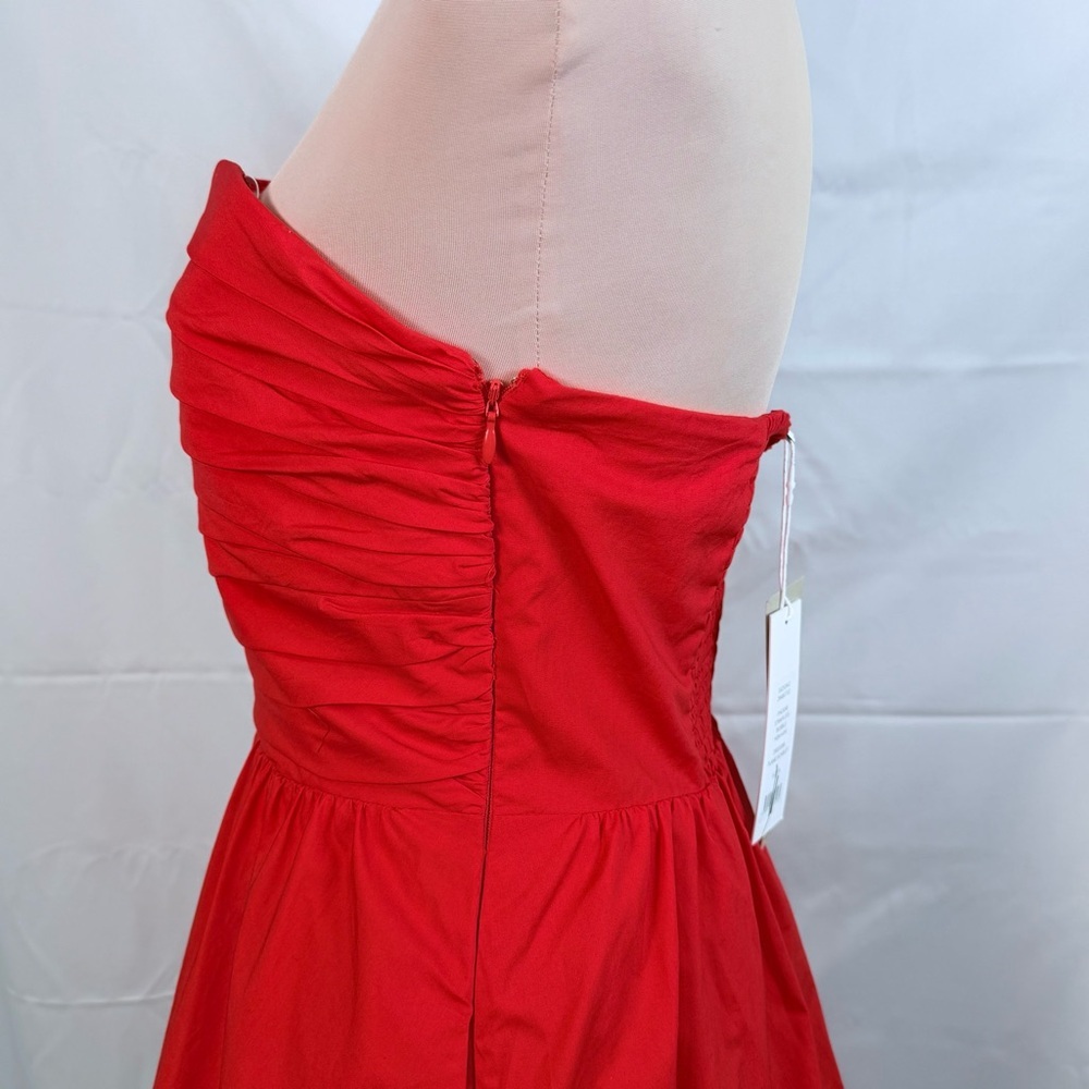 Ever New Phoebe Strapless Bubble Hem Dress Flame Scarlet Red Size 6 NWT Pockets - Picture 10 of 10